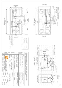 En tegning som viser etasjeplaner (LOFTSPLAN, HOVEDPLAN) og en typisk snitttegning for en bolig.