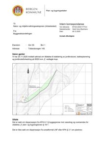Situasjonsplan som viser etterspurt jordbruksareal (9530 kvm) og bakkeplanering i et terreng med konturlinjer.