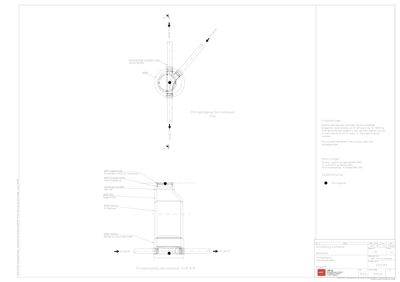 Tegning som viser detaljert oppbygging av en prosesshøygren (overvannsledning) med snitt og dimensjoner.