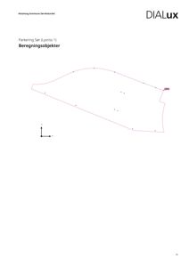 Situasjonsplan som viser en parkeringsplass (Parkering Sør) med en utskåret form og punkter som sannsynligvis representerer parkeringsplasser eller søyler.