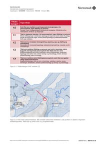 Et situasjonskart (NVE Atlas) som viser et prosjektområde (rødt) i forhold til eksisterende kvikkleireområder (blå prikket område) og vegvesens kvikkleirepunkter.