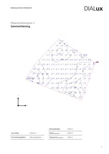 En situasjonsplan eller terrengkart som viser høydemålinger (konturlinjer) og punkter for et område kalt 'Parkering Nord'.