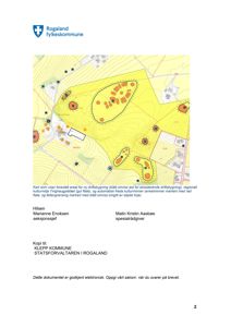 Kart som viser foreslått areal for ny driftsbygning, kulturmiljø Tinghaugplatået og feltavgrensning.