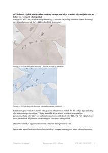 Bildet viser to kartutsnitt (fra NVE) som illustrerer faresoner for flom og skred i et byggeområde.