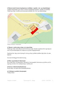 Situasjonsplan som viser tomtens beliggenhet, nabobygninger, vegforhold og minsteavstander.