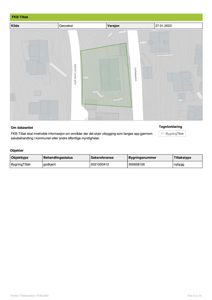 Situasjonsplan som viser tomtens grenser, nabolag og veier.