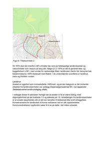 Kart som viser et område med topografiske linjer og en markert del (Tiltaksområde 2).