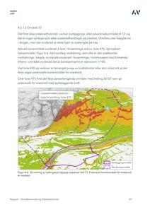 En 3D-visualisering av et helingskart (topografi) som viser terrengform, snøforhold og potensielle snøskredområder i et skredfarevurderingsrapport.