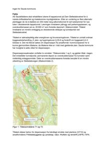 Kart som viser to tiltaksområder (T1 og T2) i et terreng med topografiske linjer, vannløp og vegnavn.