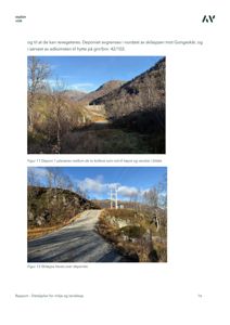 Fotografier av et deponi og skiløypa i et fjellandskap.