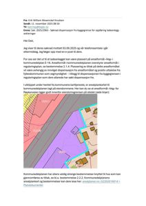 Et arealplankart hentet fra kommunens karttjeneste som viser eiendomsgranser og arealformål.