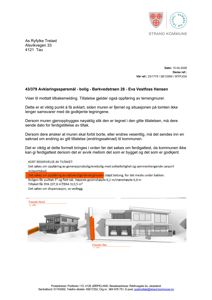 Bildet viser en avklaringssøknad fra Strand kommune som inneholder to fasadetegninger (Nord og Sør) for en boligprosjekt.