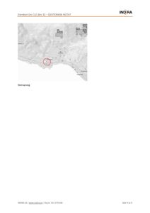 Et kart som viser topografi og bygningsplasseringer i området Elendom Gnr 115 Bnr 32, med en markert 'Steinsprang'.