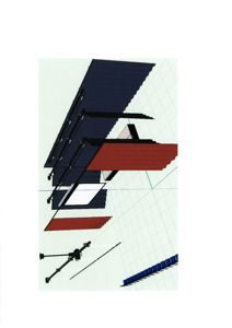 En eksploderende tegning som viser detaljert konstruksjon av en takkonstruksjon med takpaneler, taklist og understøttende elementer.