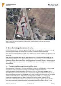 Flyfoto som viser Driv stasjon og nærområdet, med tiltaksområdet anvist med rødt.