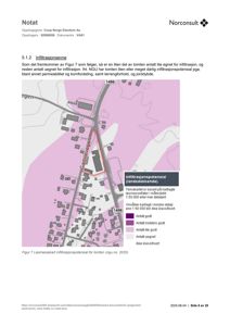 Kart over tomt med fargekodet oversikt over infiltrasjonspotensial (landsdekkende kart).