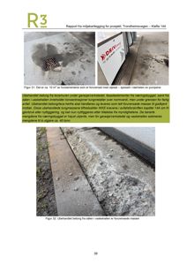 Fotografier av forurensede betongflater og fundament med oljesøl, inkludert tekstbeskrivelse av miljøkartlegging.