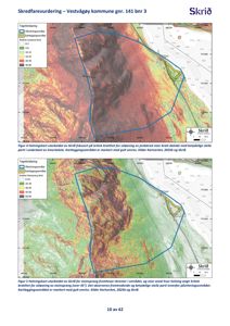 Helningkart (topografisk kart) som viser terrengform, bratthet og skredfare i Vestvågøy kommune.