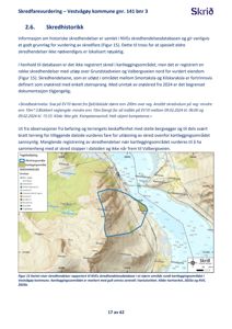 Kart over skredhendelser i Vestvågøy kommune med kartleggingsområdet markert.