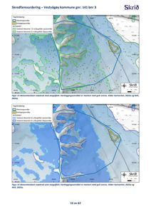 Kart over et skredfareområde med overlagte data om snøskred og skogdekke.
