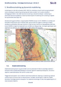 Et kart over et bratt terreng som viser snøskred- og steinsprangutsatte områder, basert på LIDAR-data og brukt i en snøskredsimulering.