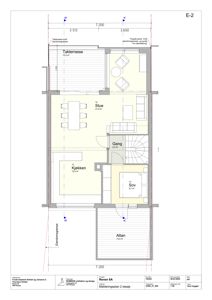Etasjeplan (2. etasje) med romfordeling, mål og funksjonsbeskrivelse