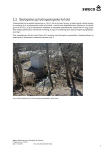 Fotografi av en pumpestasjon i et skogsmiljø.