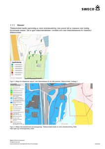 Kart som viser tilstandsclasser for masser i et tiltaksområde, inkludert en legende og geografisk plassering.