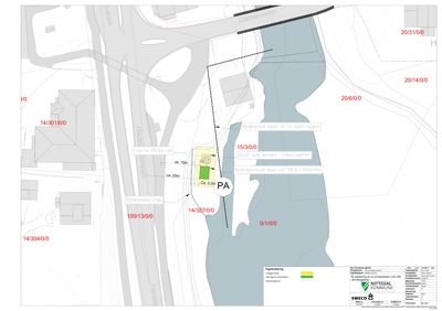 Situasjonsplan som viser tomtens plassering i forhold til veier (Gamleveien, Hadelandsveien), nabotomter, og byggegrenser.