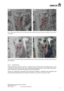 Historiske flyfoto fra 1946, 1976, 2002 og 2023 som viser utviklingen av et taksområde og en pumpehusposisjon.