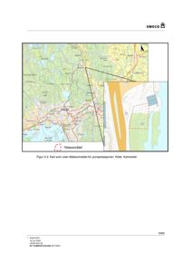 Kart som viser et geografisk område med en markert tilstandsområde for en pumpestasjon.