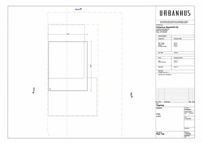 Etasjeplan (Plan Takk) som viser romfordeling og dimensjoner for et taketasje.