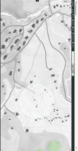 Kart fra Artsdatabanken som viser et område med topografi, veier og bygninger.