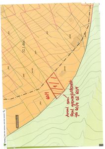 Situasjonsplan som viser eiendomsgrenser, areal (32.1 daa) og en markert grensejustering mellom to eiendommer (60/4 og 60/1).