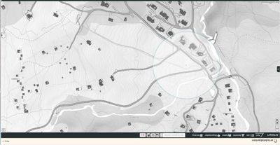 Kart fra Artsdatabanken som viser et landskap med topografi, veier og bebyggelse.