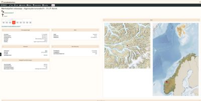 Kart som viser forekomst av morkskjellet vokssopp (Hygrocybe turunda) i Norge, med detaljert kart over området.