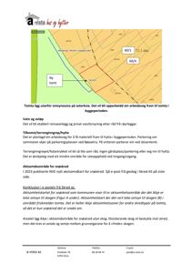 Et situasjonskart eller aktsomhetskart som viser tomtens beliggenhet i forhold til skog, vassdrag og nabotomter.