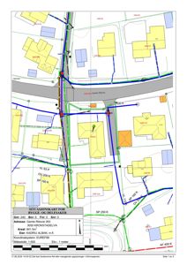 Situasjonskart som viser tomtens plassering i forhold til nabolag, veier og eiendommer.