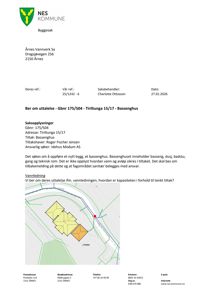 Kart som viser tomtens form, grenser og plassering av bygningene i forhold til vannledningsnett.