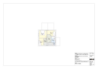 Etasjeplan (Plan 2. etasje) som viser romfordeling, stueplan og trapp.