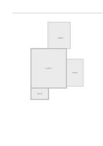 Et etasjeplan som viser romfordeling med arealoppsett i kvadratmeter.