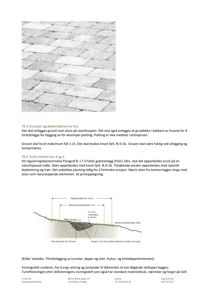 En teknisk detaljtegning som viser et tverrsnitt av en tursti med angitte mål for rydelbredde, minste bruksbredde, maks overfall, grusdybde og grusstein/fukt.
