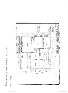 Etasjeplan for kjeller (kallert) med romfordeling og mål.