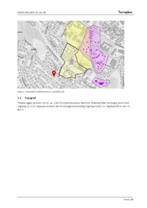 Kart som viser innmeldte kvikkleiresoner i et område med gateneustad og Strømsø.