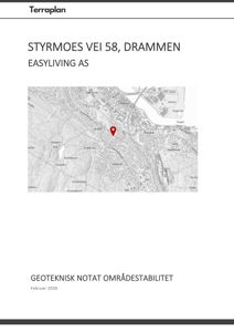 Kart som viser bygningens plassering på Styrmoes vei 58 i Drammen.