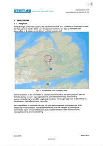 Et kart som viser et område med vannløp, veier og et merket område (rødt sirkel), som er en del av en VA-plan.