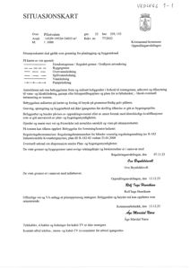 Situasjonskart med eiendomsgrenser, reguleringsgrenser og tilknytningslinjer for et byggeprosjekt.