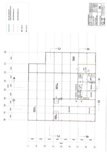 Etasjeplan (Plan 2. Etasje) av et bygg med romfordeling, mål og aksebetegnelser.