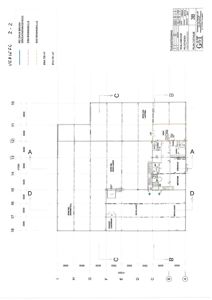 Etasjeplan (Plan 2. Etasje) som viser romfordeling, veggposisjon og mål i en bygning.