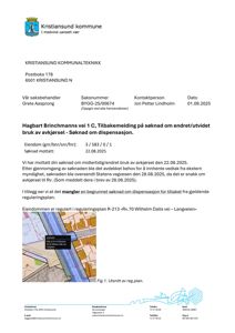 Utsnitt av reguleringsplan som viser eiendommen og dens plassering i forhold til naboeiendommer og veier.